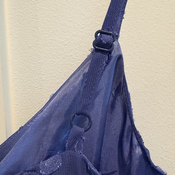 NWT Fairy Babydoll Dress Juniors Large Blue Chiffon Sheer Overlay Whimsy Y2K - Picture 9 of 15